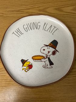 Peanuts Snoopy Woodstock Thanksgiving Serving Platter 11x11
