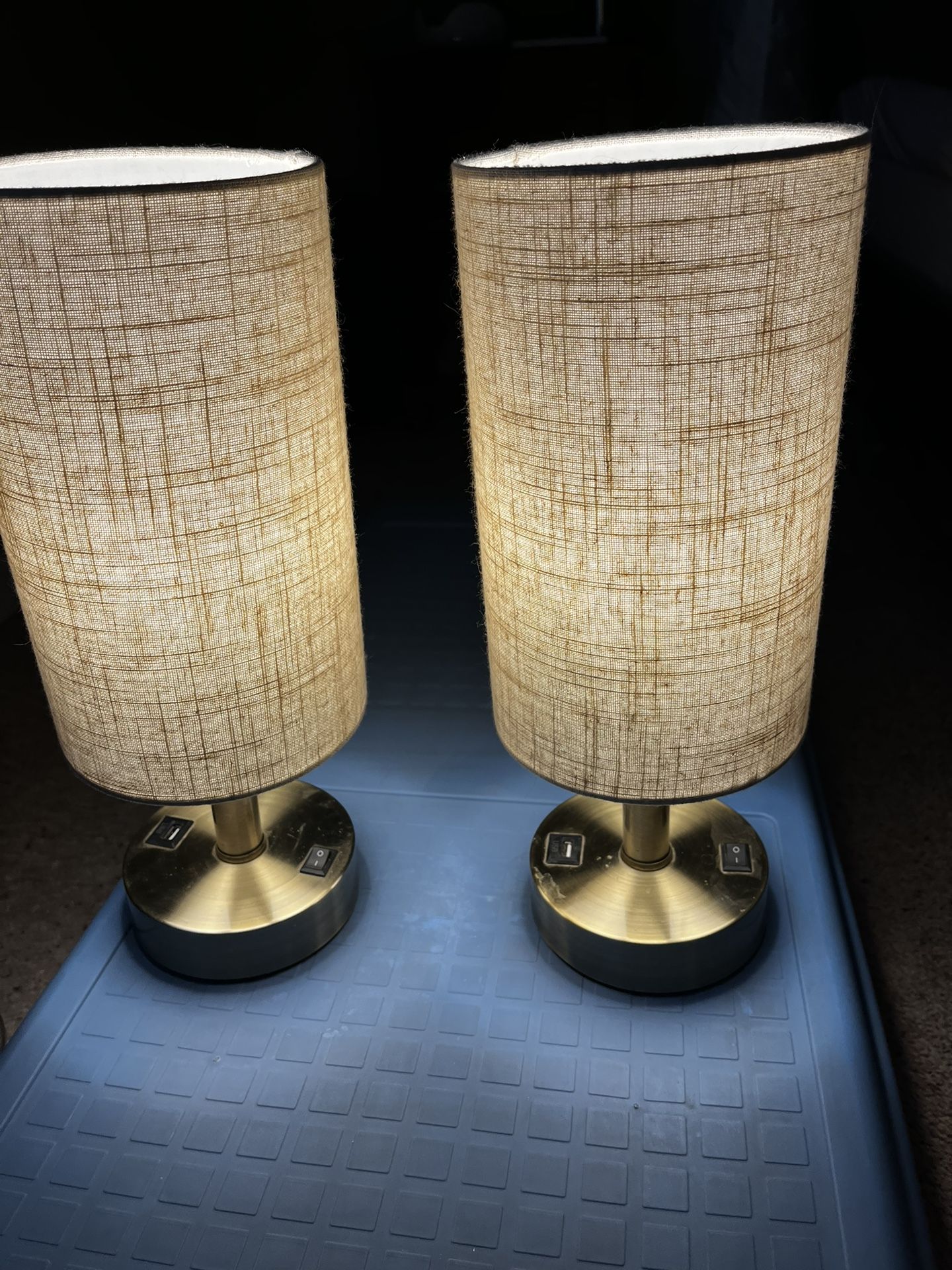 Two Modern Night Stand Lamps. 