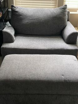 Oversized chair and ottoman
