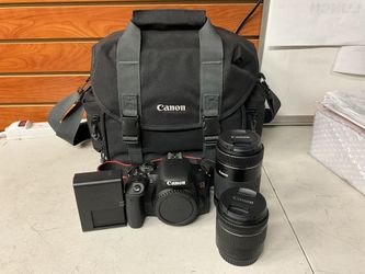 Canon Rebel T7i  24.2 Megapixel DSLR Camera W/ 2 Lens, Battery, Charger & Bag 