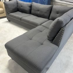 GREY SECTIONAL SOFA 108”-78” FREE DELIVERY 🚚 