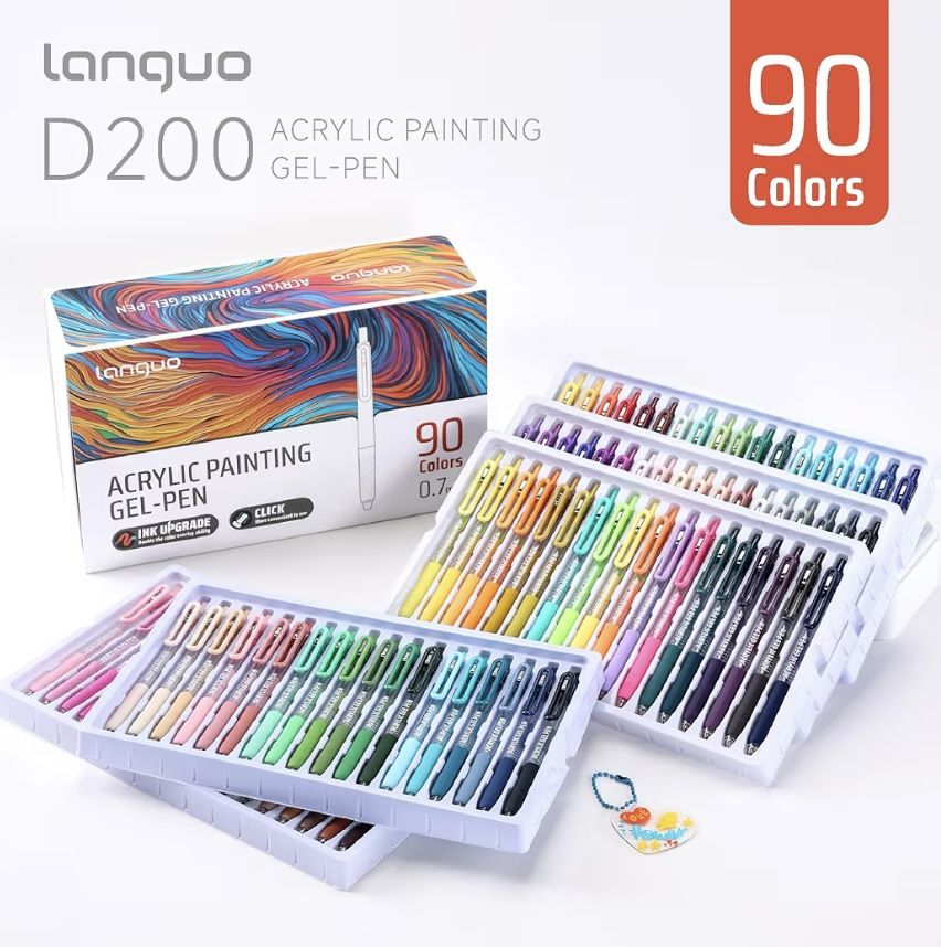 Retractable Acrylic Gel Pens for Coloring, 90 Colors Click Acrylic Paint Pens Set,DIY and Art Crafts