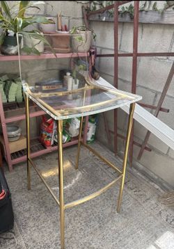 Gold acrylic counter stool - clear/lucite style set of 2