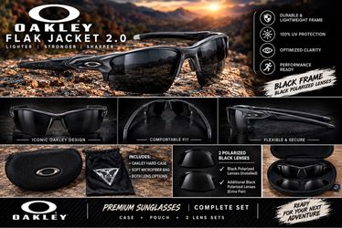 Oakley Flak Jacket 2.0 Stealth Black Excellent Condition