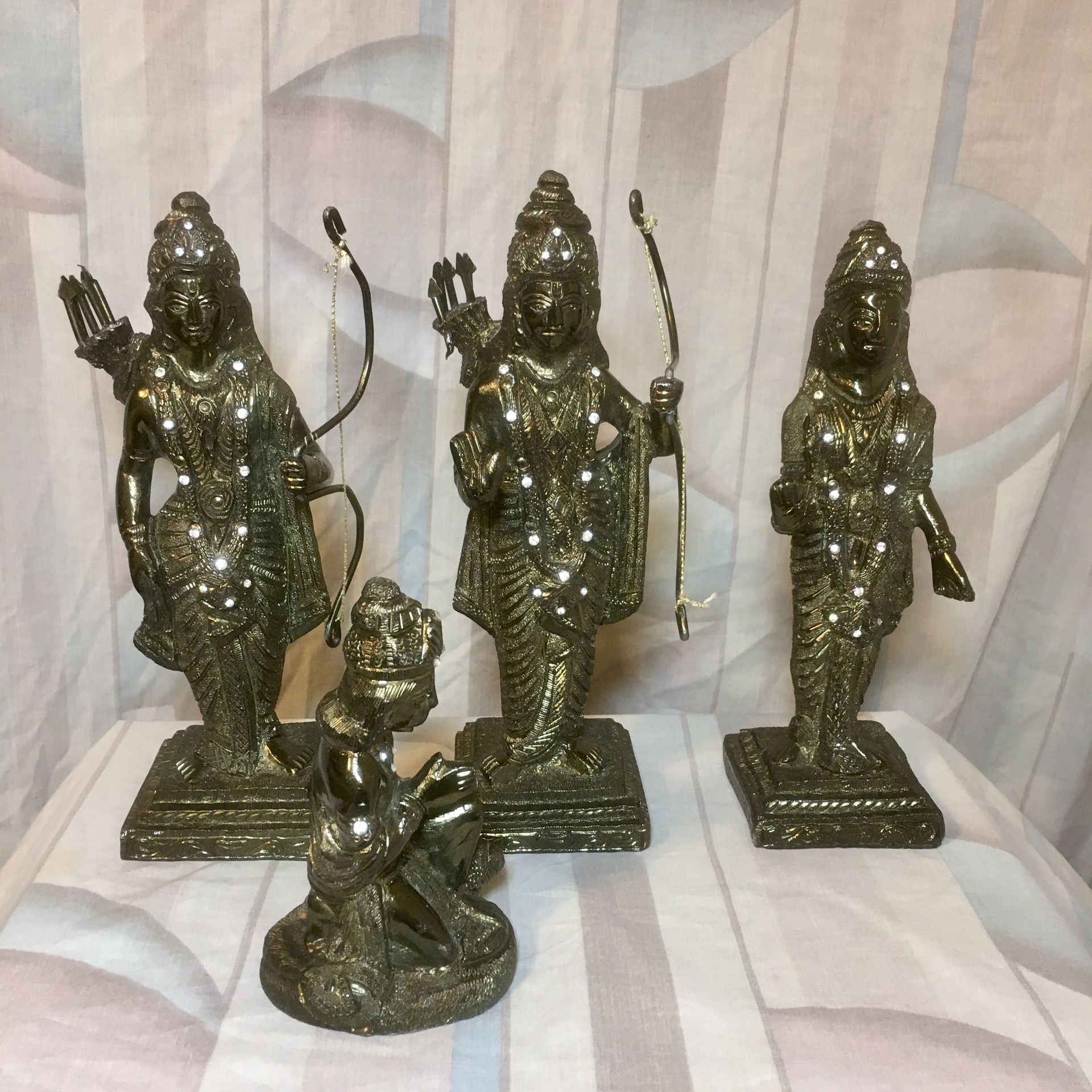 Ram Darbar - The Court of Lord Rama - large bejeweled Hindu statues / murti