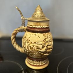 1977 Avon Collectible Beer Stein, "Sailing Nautical Tall Ships"