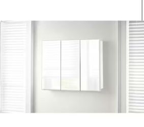 Glacier Bay 36.4 in. W x 30.2 in. H Rectangular Medicine Cabinet with Mirror in White with Adjustable Shelves