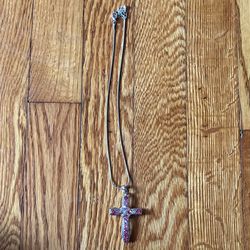 Pink Stone Cross necklace
