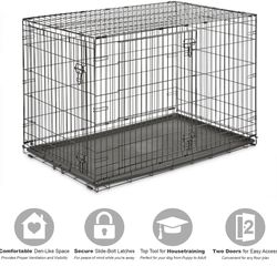 Dog Grate X-Large Double Door New World Dog Crate, Includes Leak-Proof Pan, Floor Protecting Feet, , 48 Inch