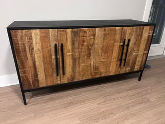 Solid Mango Wood Industrial Sideboard / Buffet Cabinet / Media Console