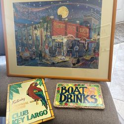 Bar Decor. Frame is 30.5” x 24”