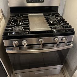 Gas Stove Stainless Steel And Black
