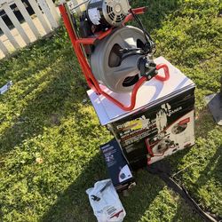 K-400 AutoFeed Drain Cleaning Snake Auger 120-Volt Drum Machine and C-45IW 1/2 in. x 75 ft. Cable + Tool Set & Gloves by RIDGID