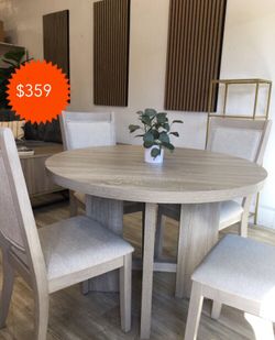 Stylish‼️ Light Gray 5-Pc Dining Table Set