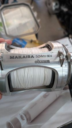 Okuma Makaira 50W-II SEA Spooled with X9 100#lb braid. Swordfish Tuna Wahoo