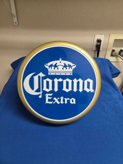 Corona Beer Lighted Fiber Optic Bar Sign Bottle Cap