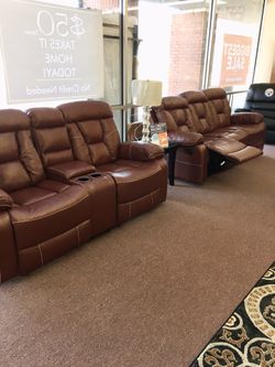 🚨Furniture Sale!🚨 Brand New Reclining Red Sofa Loveseat Livingroom Set! $50 Down Takes It Home Today!