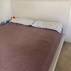 Queen bed, mattress and box spring for sale