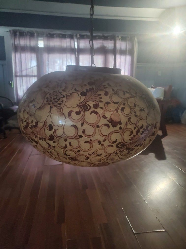 Mid Century Ovoid Resin Globe Lamp