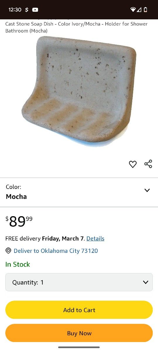 Mocha Cast Stone Soap Dish