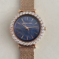 New Crystal Michael Kors Watch Rose Gold Woman’s S/m Wrist New Mint