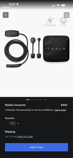 New Tesla 3rd gen mobile connector charger + 220V, 110V adapters in case