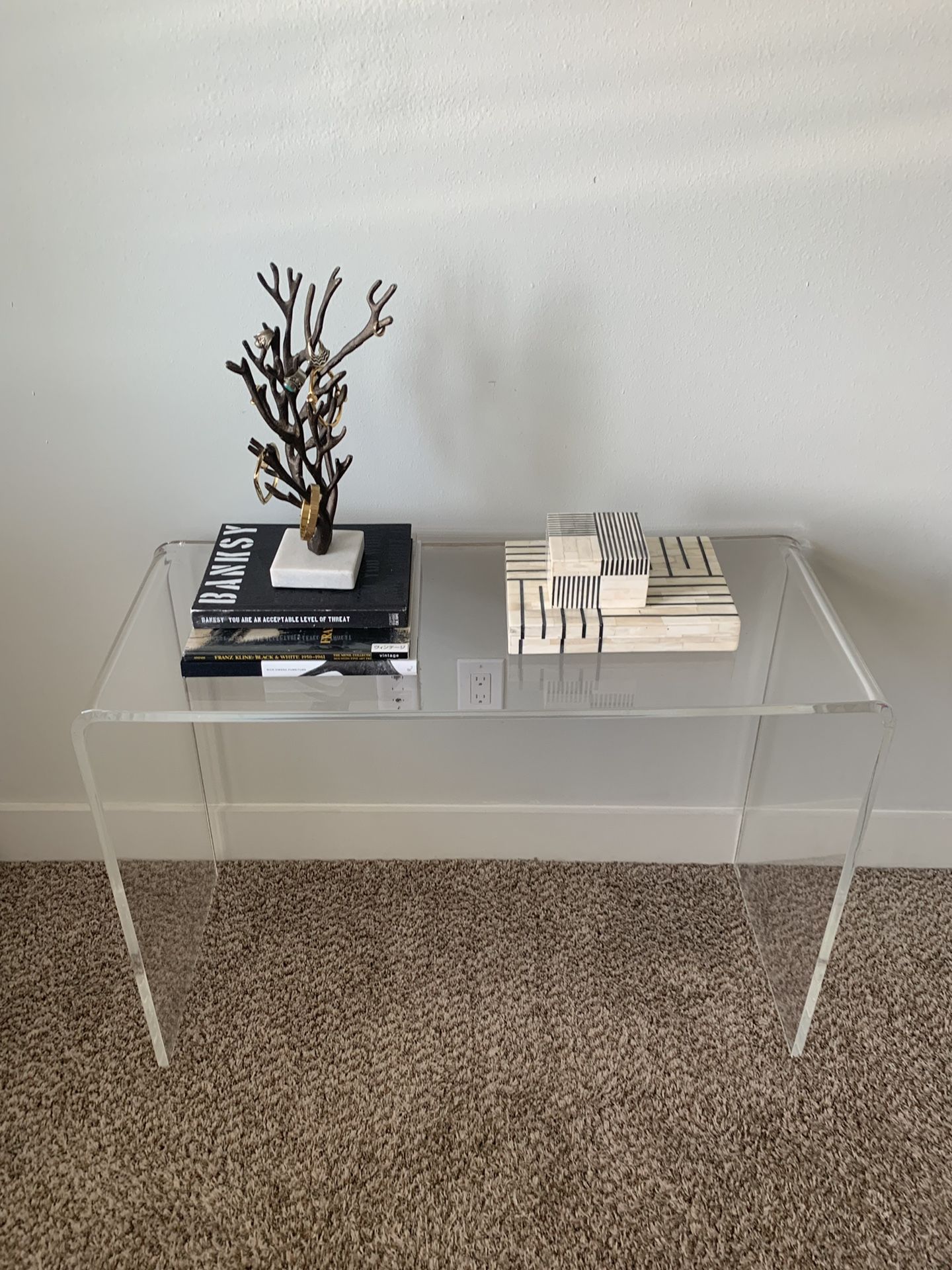 CB2 ACRYLIC Console Table Peakaboo 38”