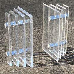 Vintage Mid Century Modern Geometric Lucite Table Base Only 