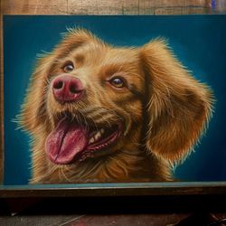 Retriever Drawn With Pastels 
