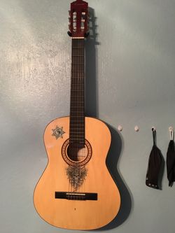 Diamanté acoustic guitar