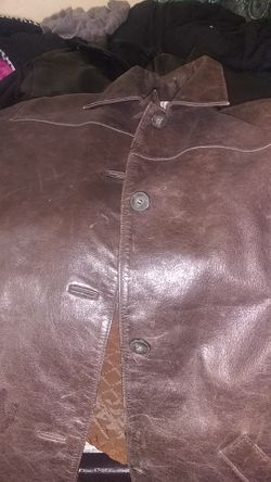 Brown leather jacket