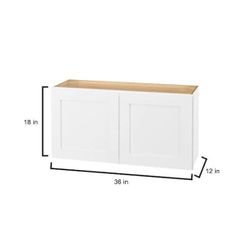 Avondale 36 in. W x 12 in. D x 18 in. H Ready to Assemble Plywood Shaker Wall Bridge Kitchen Cabinet in Alpine White
