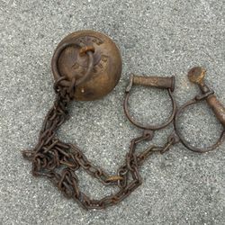 Alcatraz Ball & Chain Set Prison Cast Iron Metal Shackles Cuffs Jail San Fran