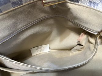 Louis Vuitton Salina Tote Damier Azur Shoulder Bag Purse Leather