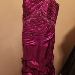 Deb Fushia Prom Dress Size 13/14 (Runs Small)
