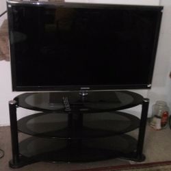 46 inch Samsung TV with Heavy Glass Stand
