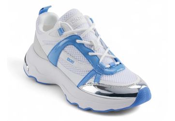 DKNY White and Blue Chunky Sneakers