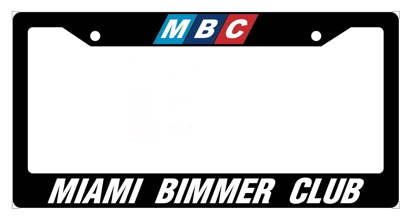 Miami Bimmer Club License Plate Frame Bmw M2 M3 M4 M5 M6