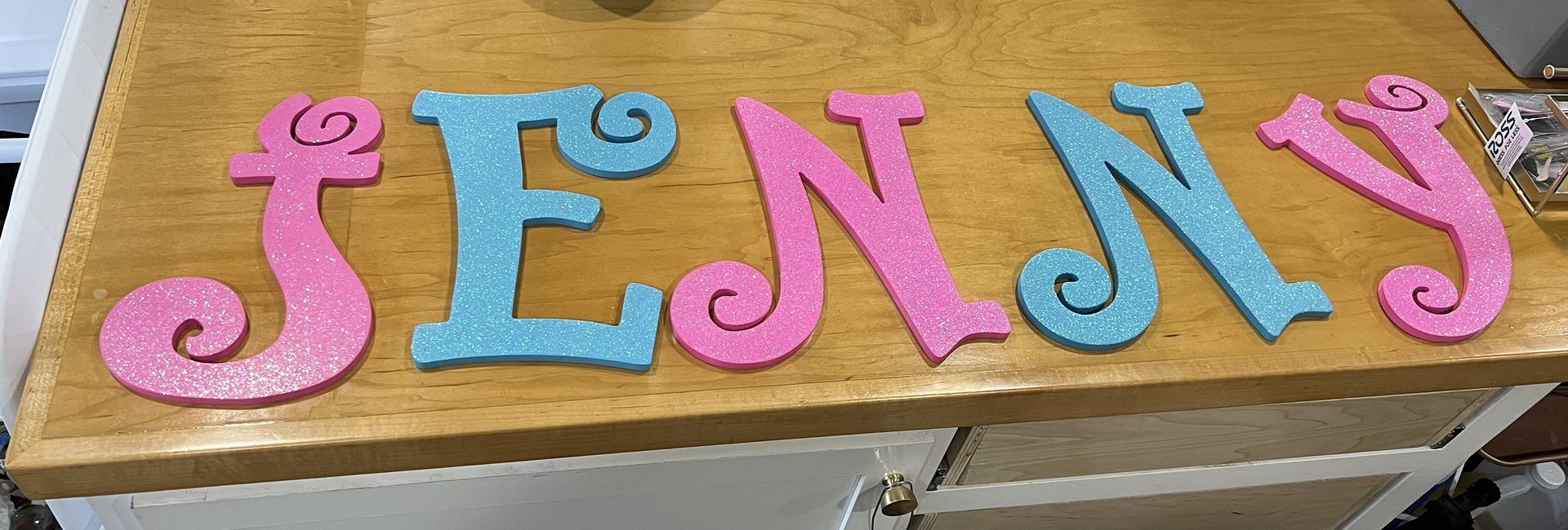 Glittered Wooden Letters