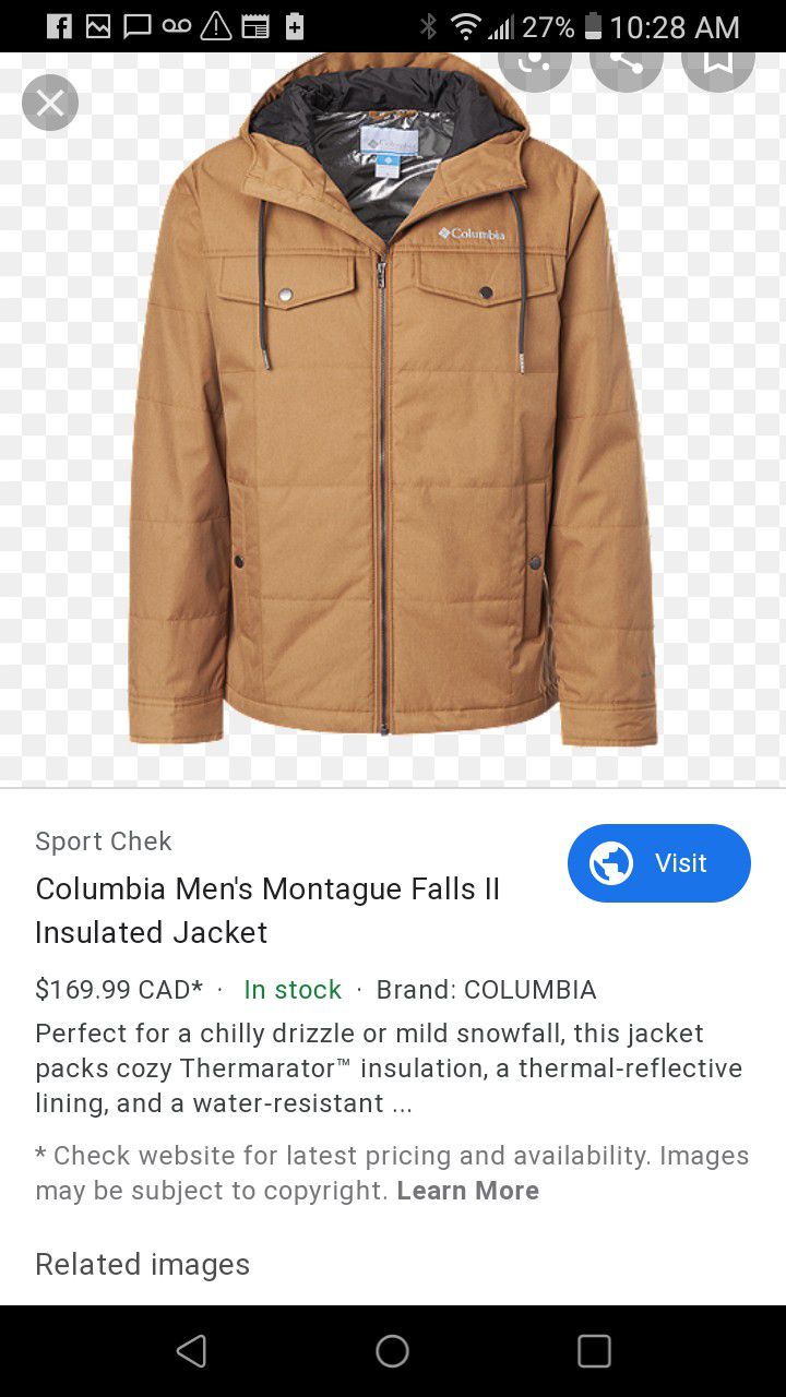 Columbia sport wear jacket