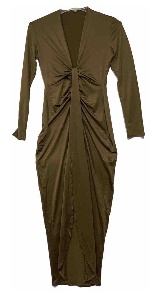 Front Twisted Brown Dress