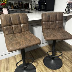 Faux Leather Bar Stools 