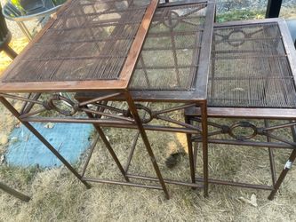 3 decorative nesting tables- patio or int- very nice