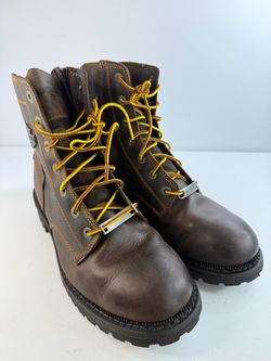 Harley-Davidson Mens Brown Leather Motorcycle Boots Zip D93552 Size 10.5 M