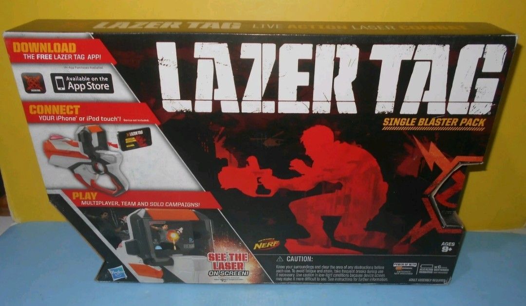 New Hasbro Nerf Lazer Tag iPhone/iPad Blaster Single Pack Orange/White NIB