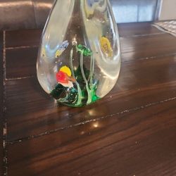 VINTAGE  FISH  BOWL  ART  PAPERWEIGHT