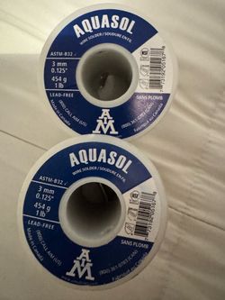Aquasol Lead-Free Wire Solder 1 lb Spools x2