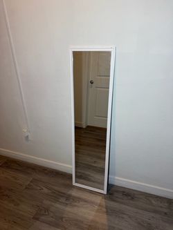 Tall Rectangular Mirror with White Frame