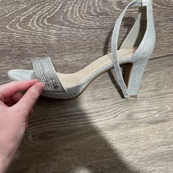 Silver Glitter Heels