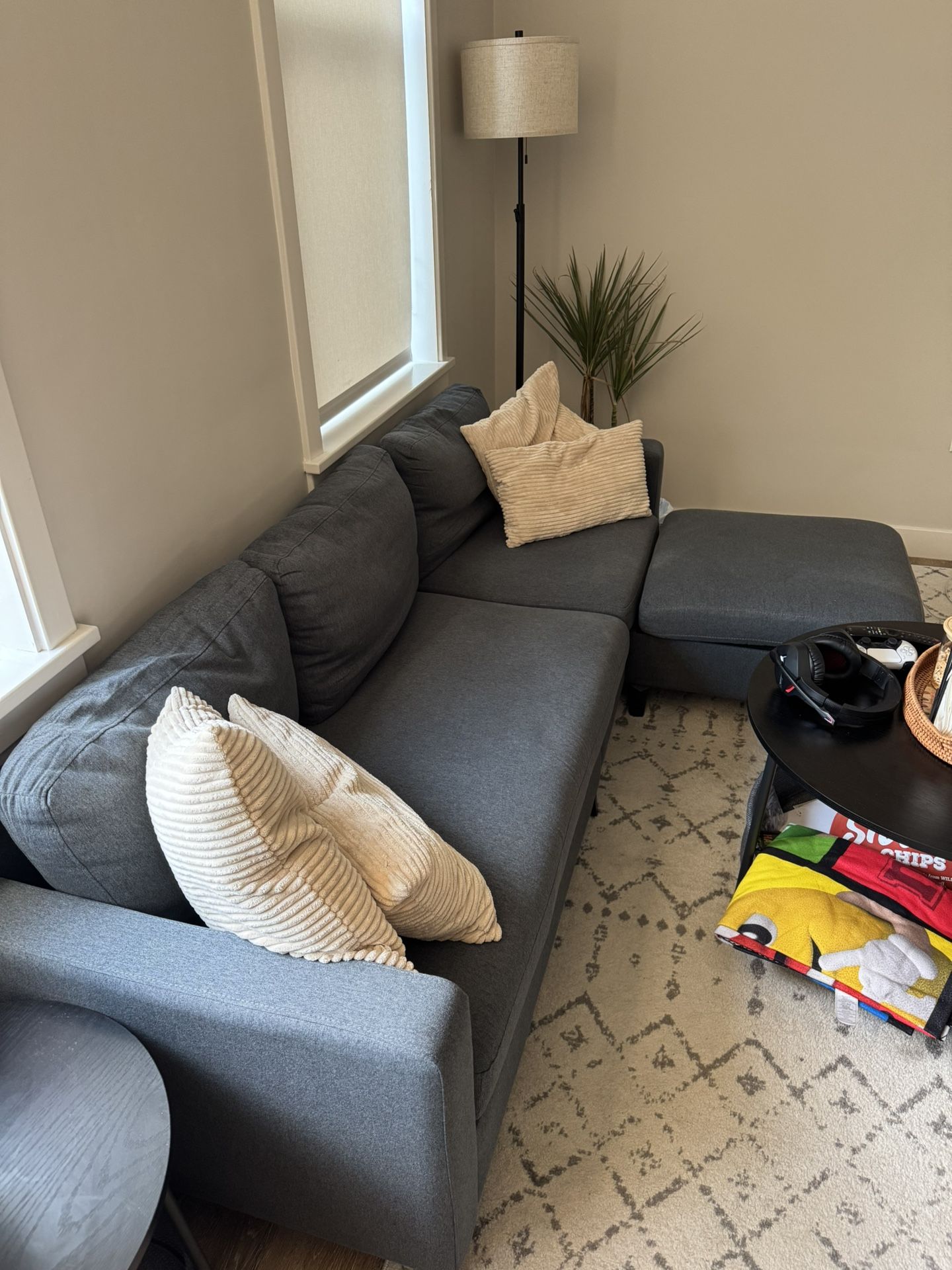Modern Dark Gray Sectional Sofa
